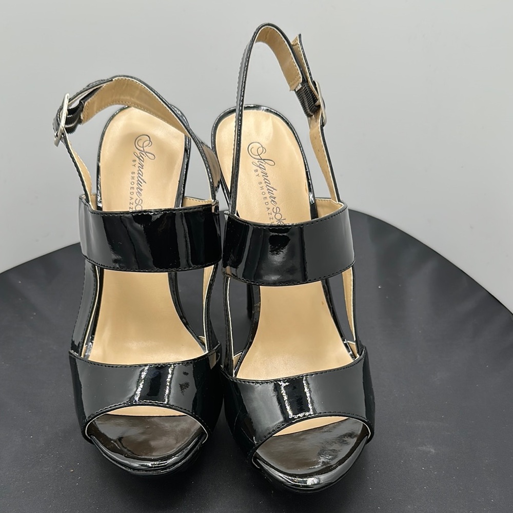 Shoe Dazzle Black Patent Leather Women's Heels
